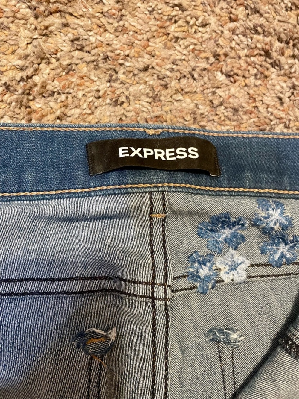 Express Floral Embroidered High Rise Skinny Ankle Legging.  Boho Festival. 6R - Picture 2 of 13